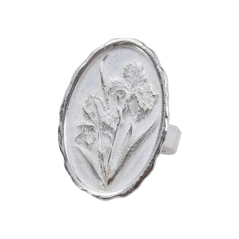 Iris Silver Coin Ring
