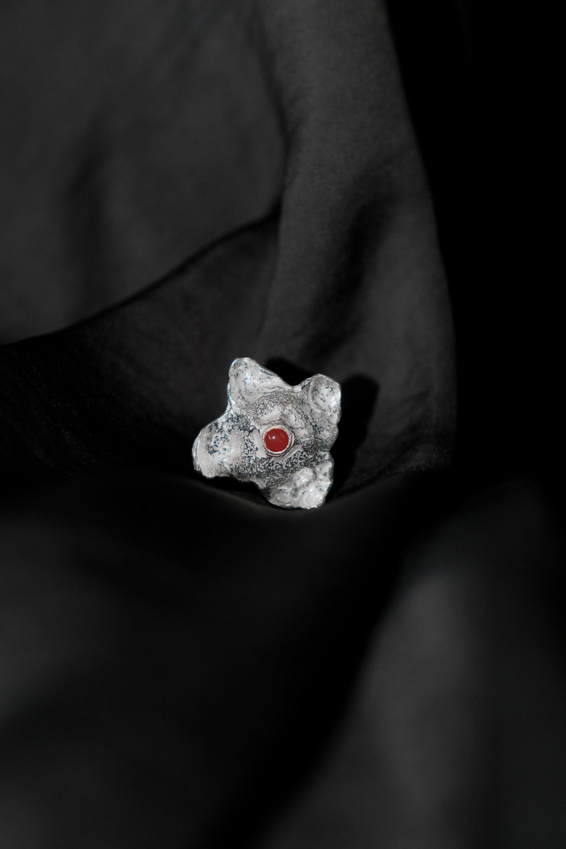 Persimmon Calyx Agate Ring