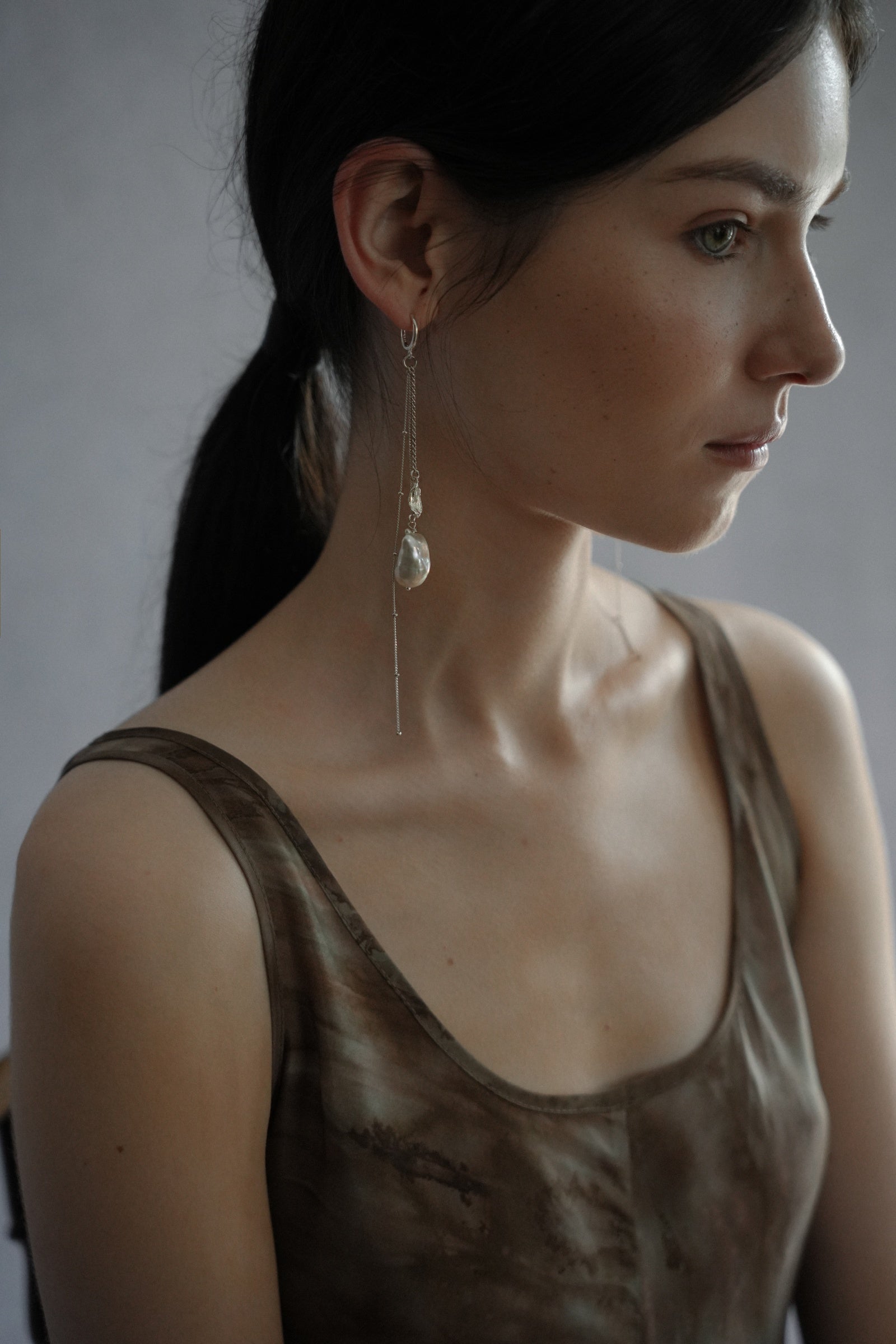 Wave Echo Pearl Earrings
