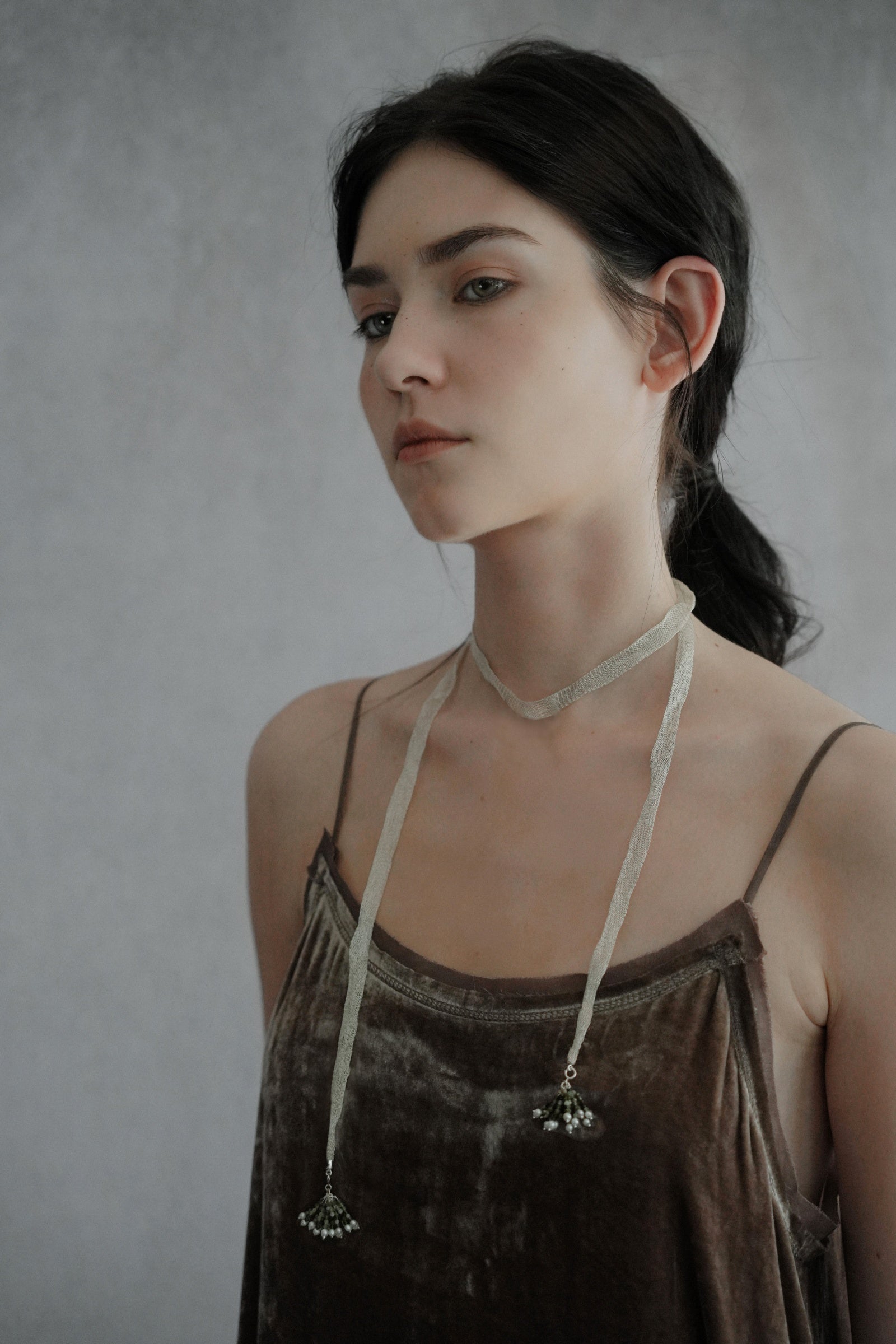 Hope Silver Ribbon Necklace