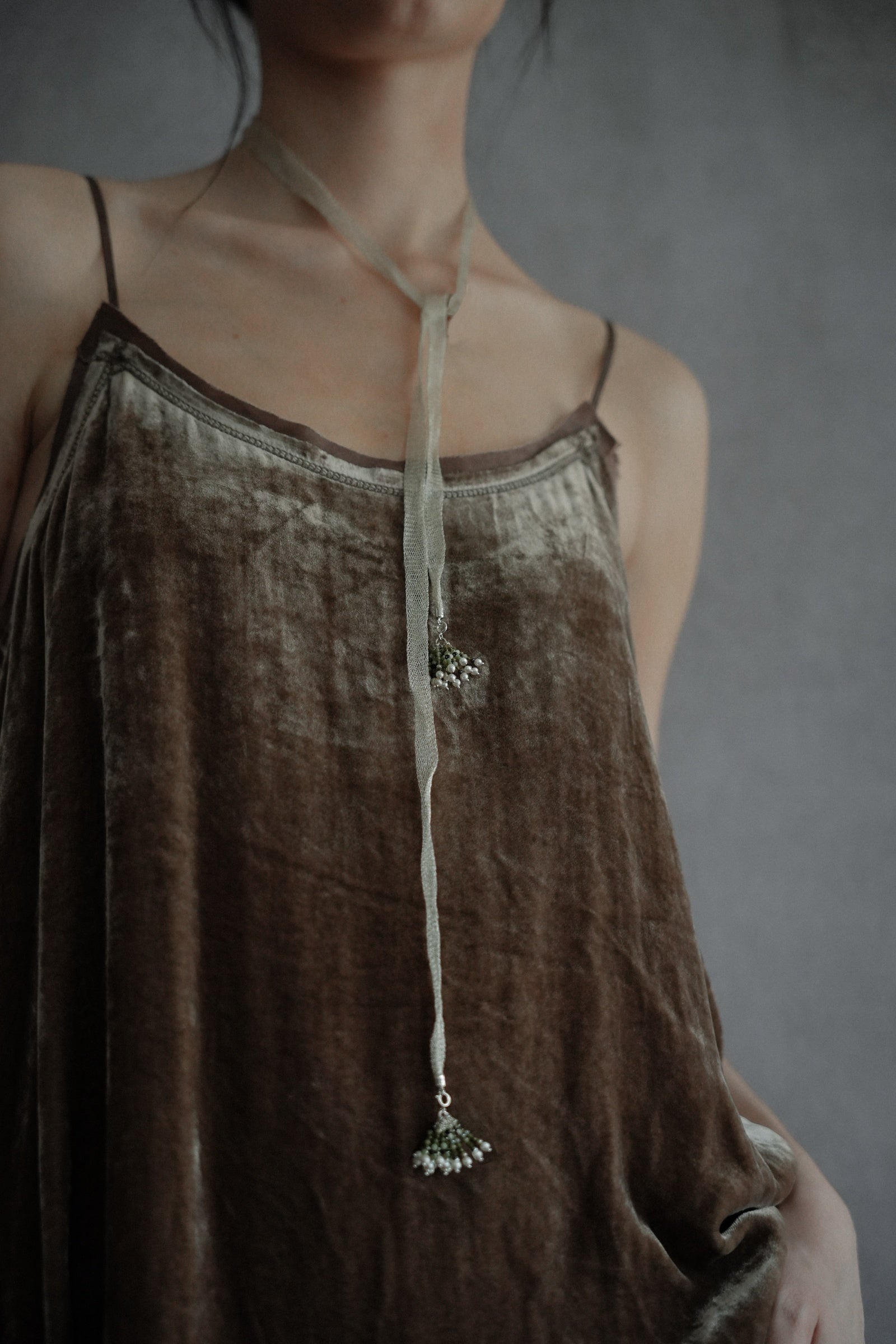 Hope Silver Ribbon Necklace