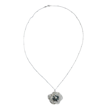 Lush Floral Silver Mesh Necklace