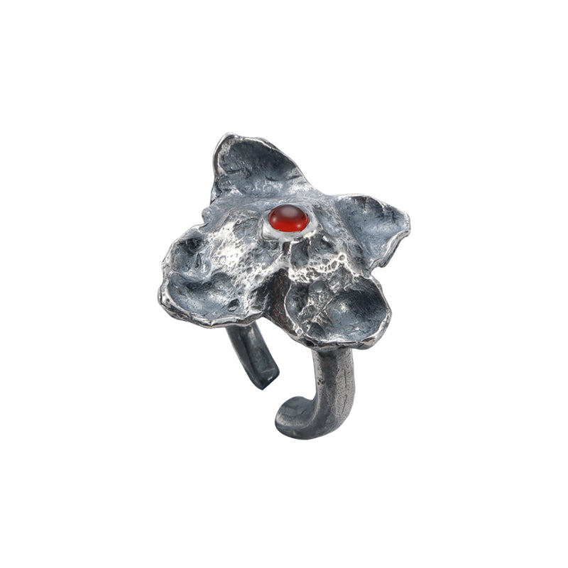 Persimmon Calyx Agate Ring