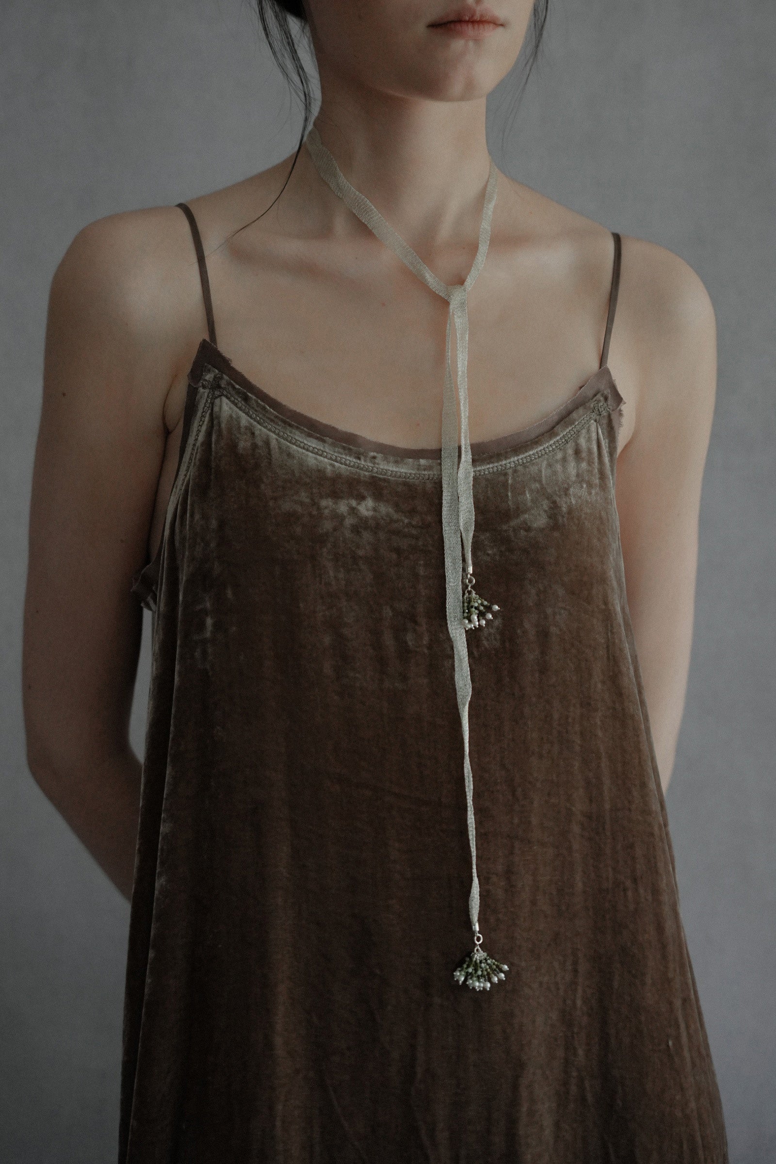 Hope Silver Ribbon Necklace