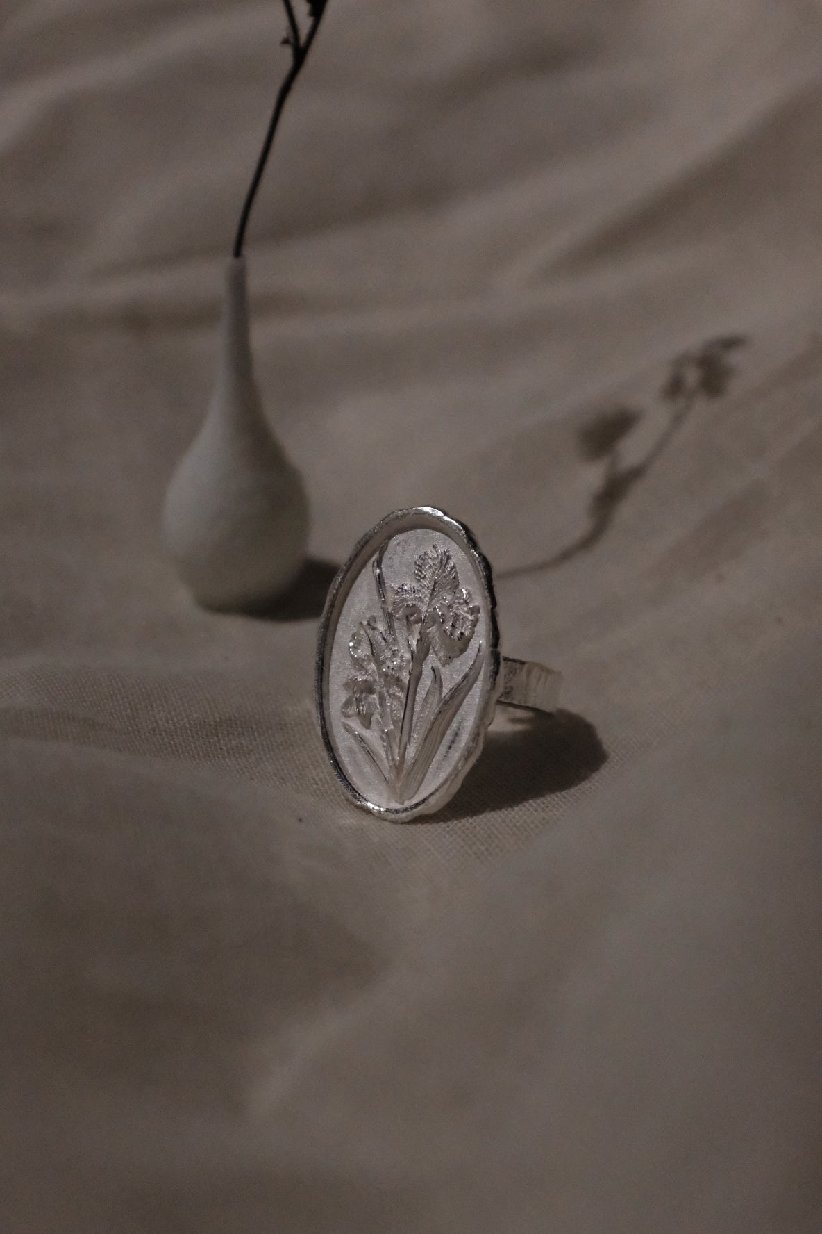 Iris Silver Coin Ring