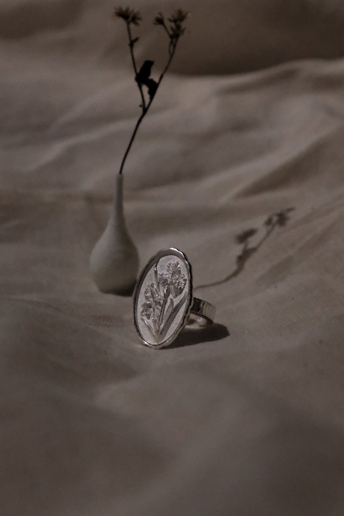 Iris Silver Coin Ring