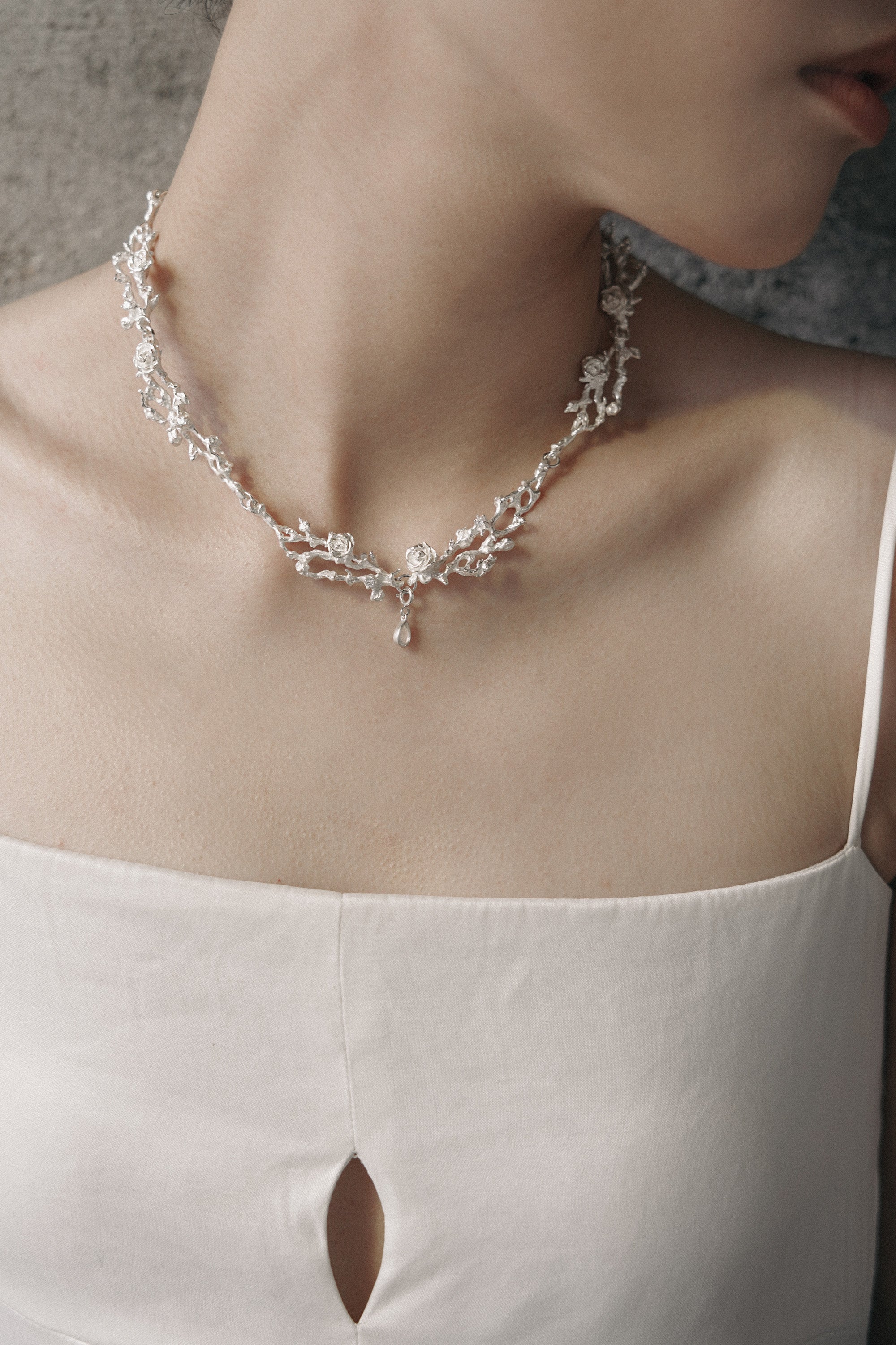 Rose Branch Cluster Necklace