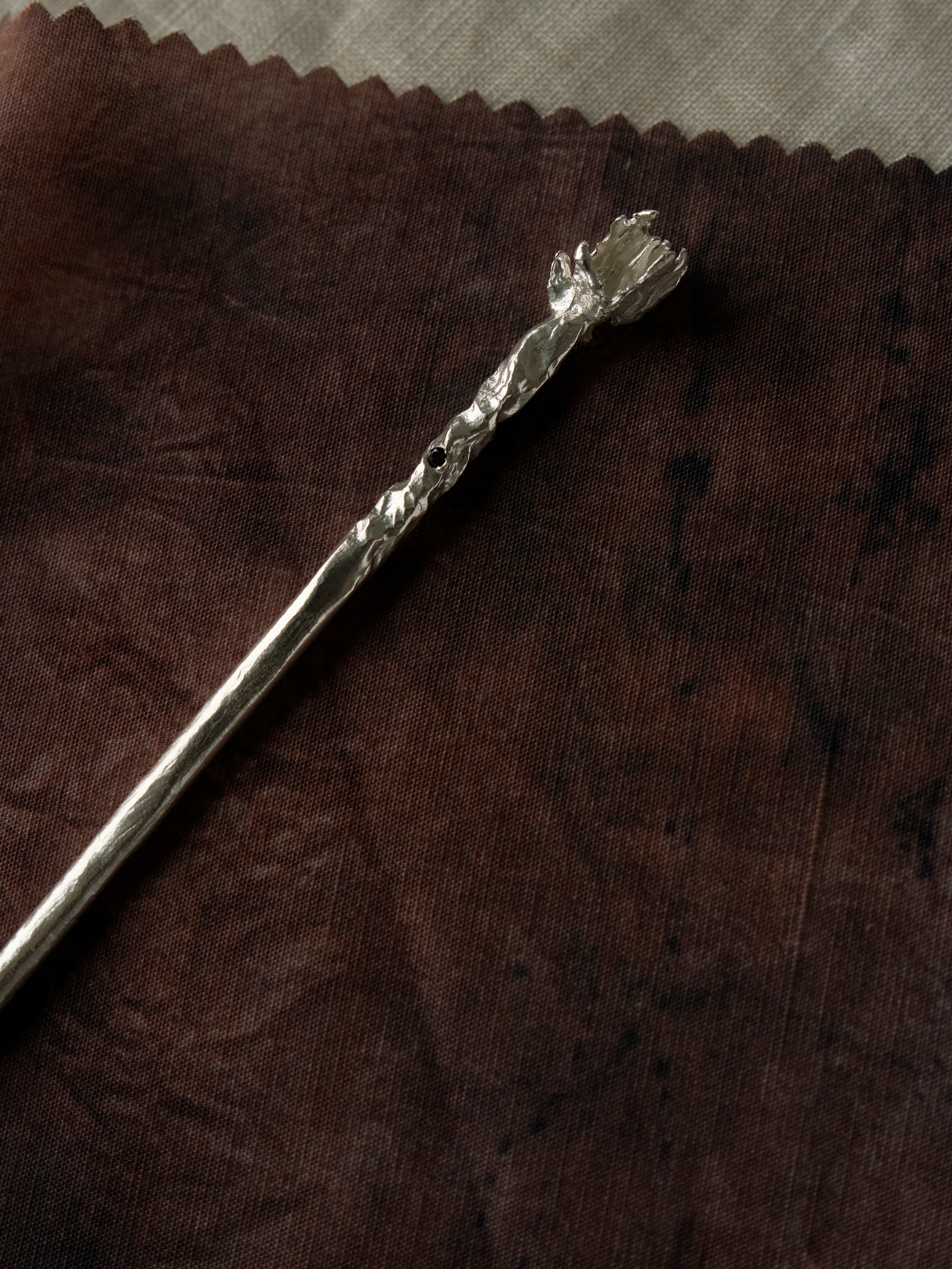 Black Gem Rose Hairpin