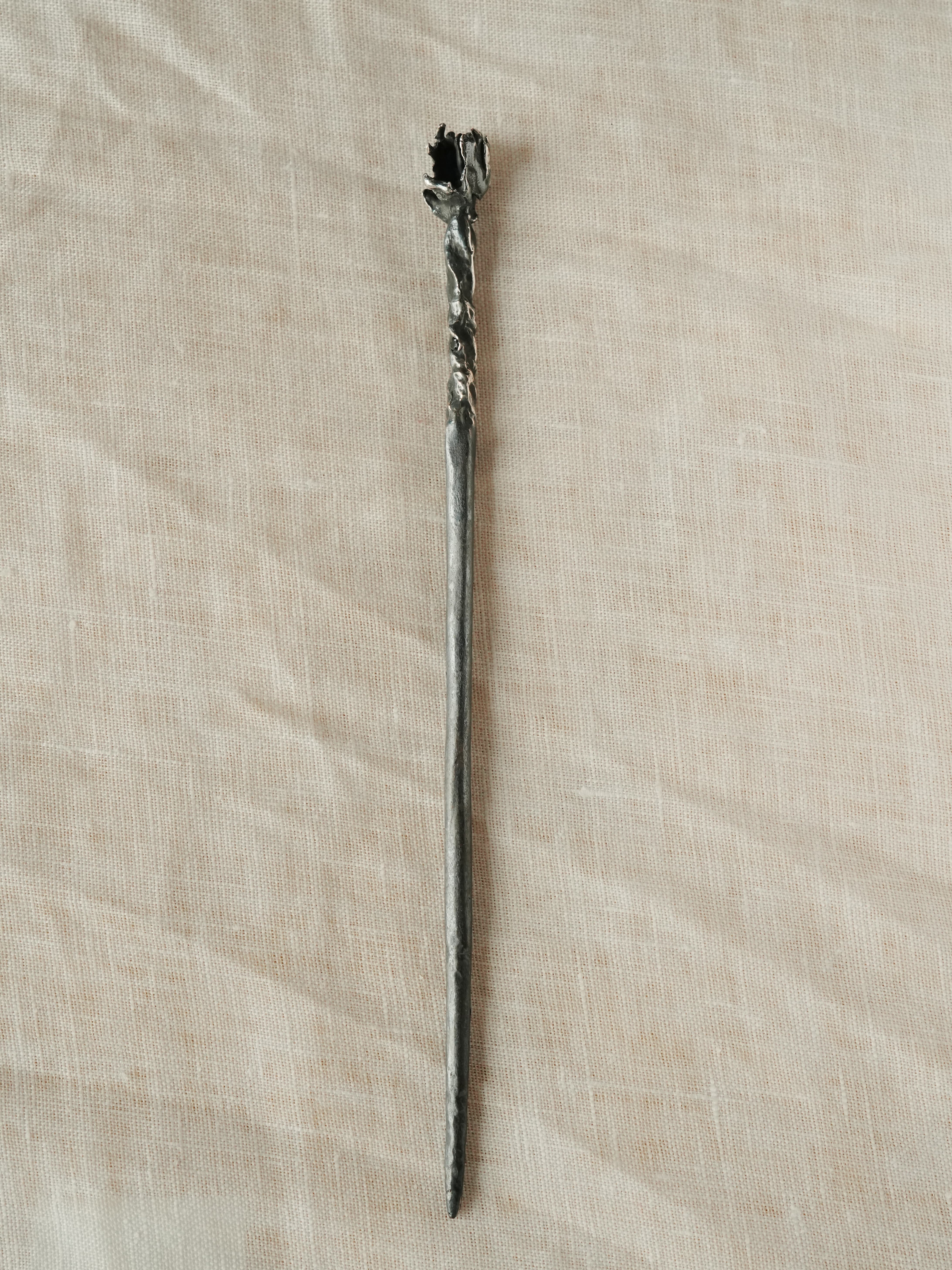 Black Gem Rose Hairpin