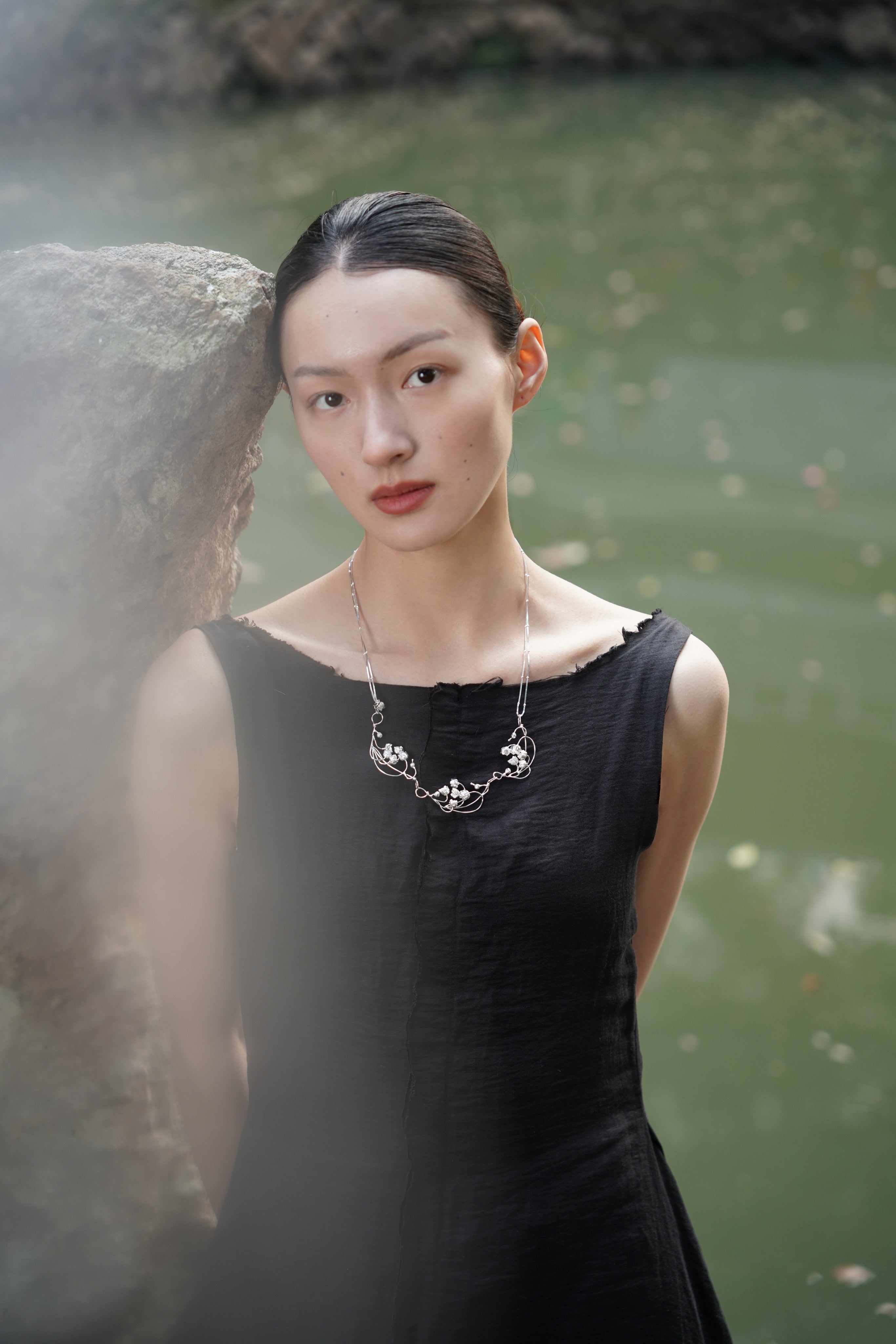Serene Lilyveil Necklace (3 Clusters)