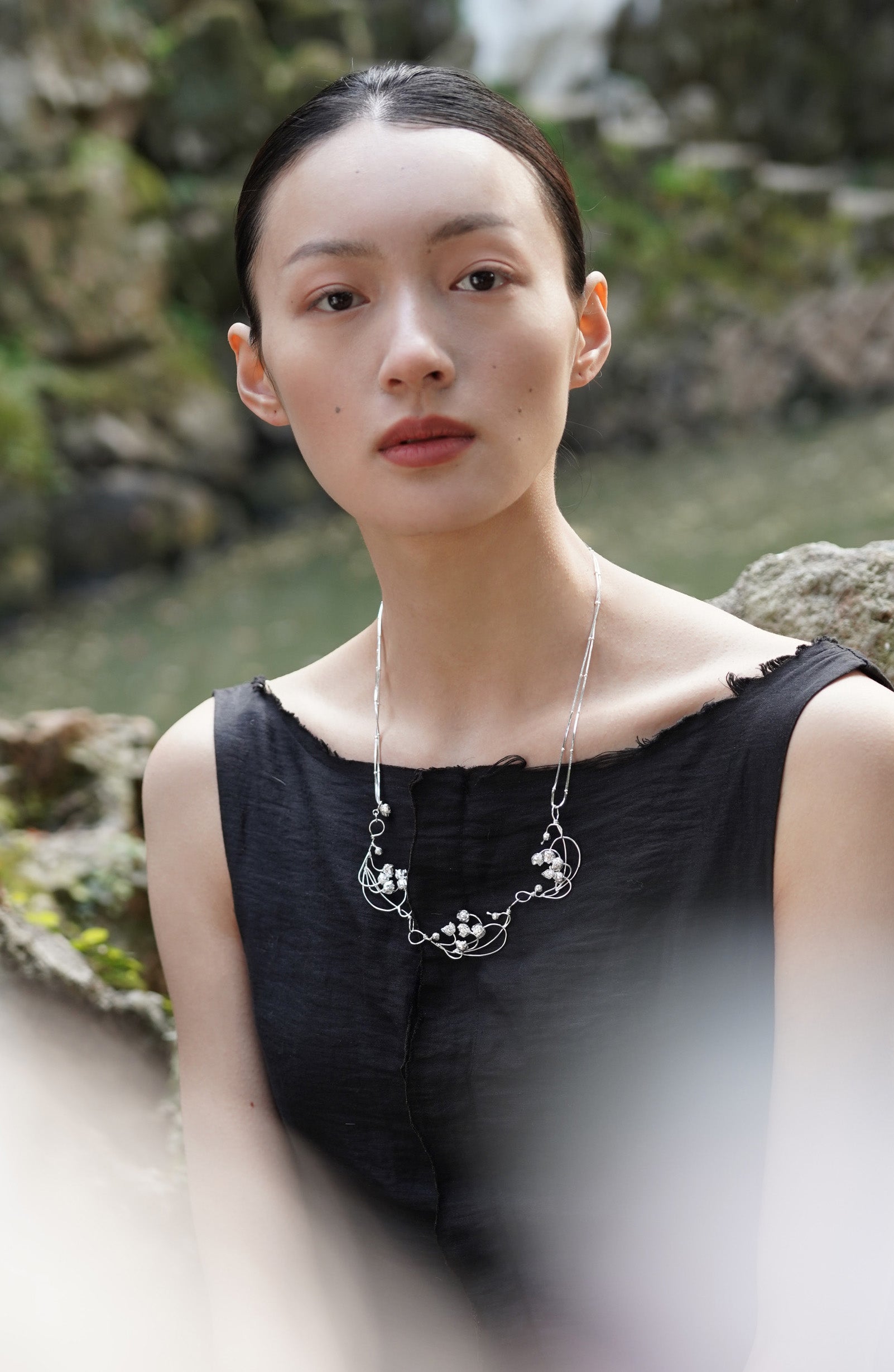 Serene Lilyveil Necklace (3 Clusters)