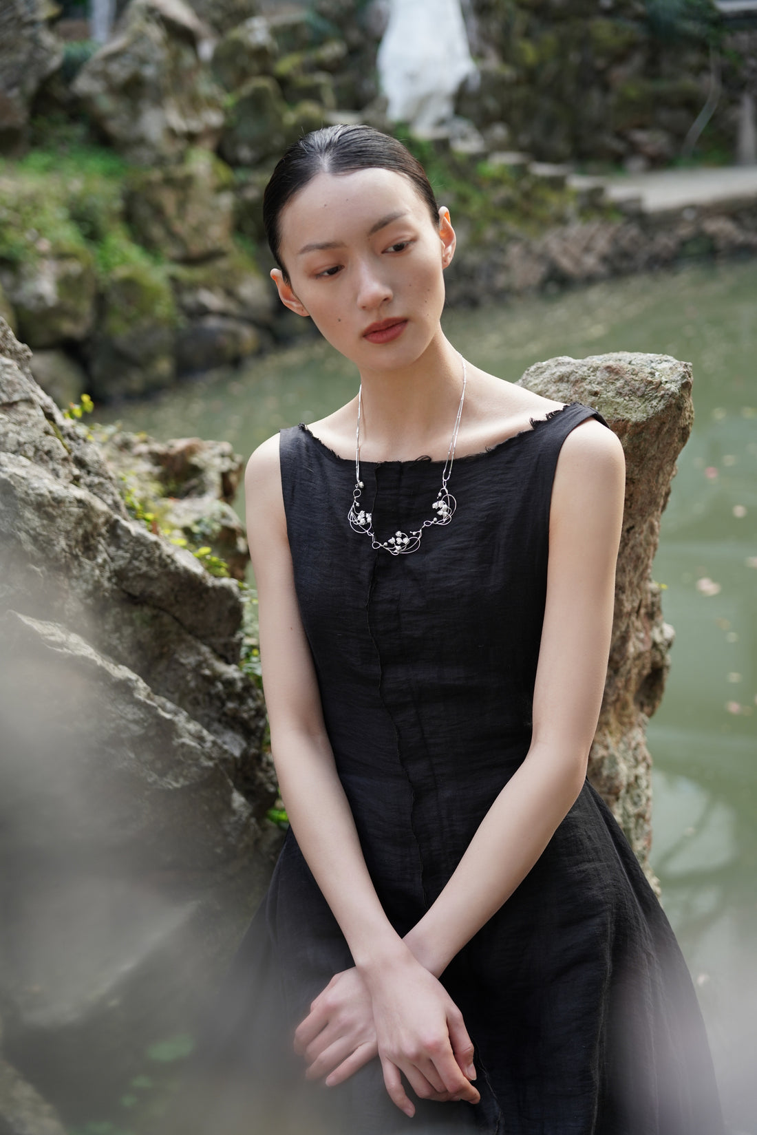 Serene Lilyveil Necklace (3 Clusters)