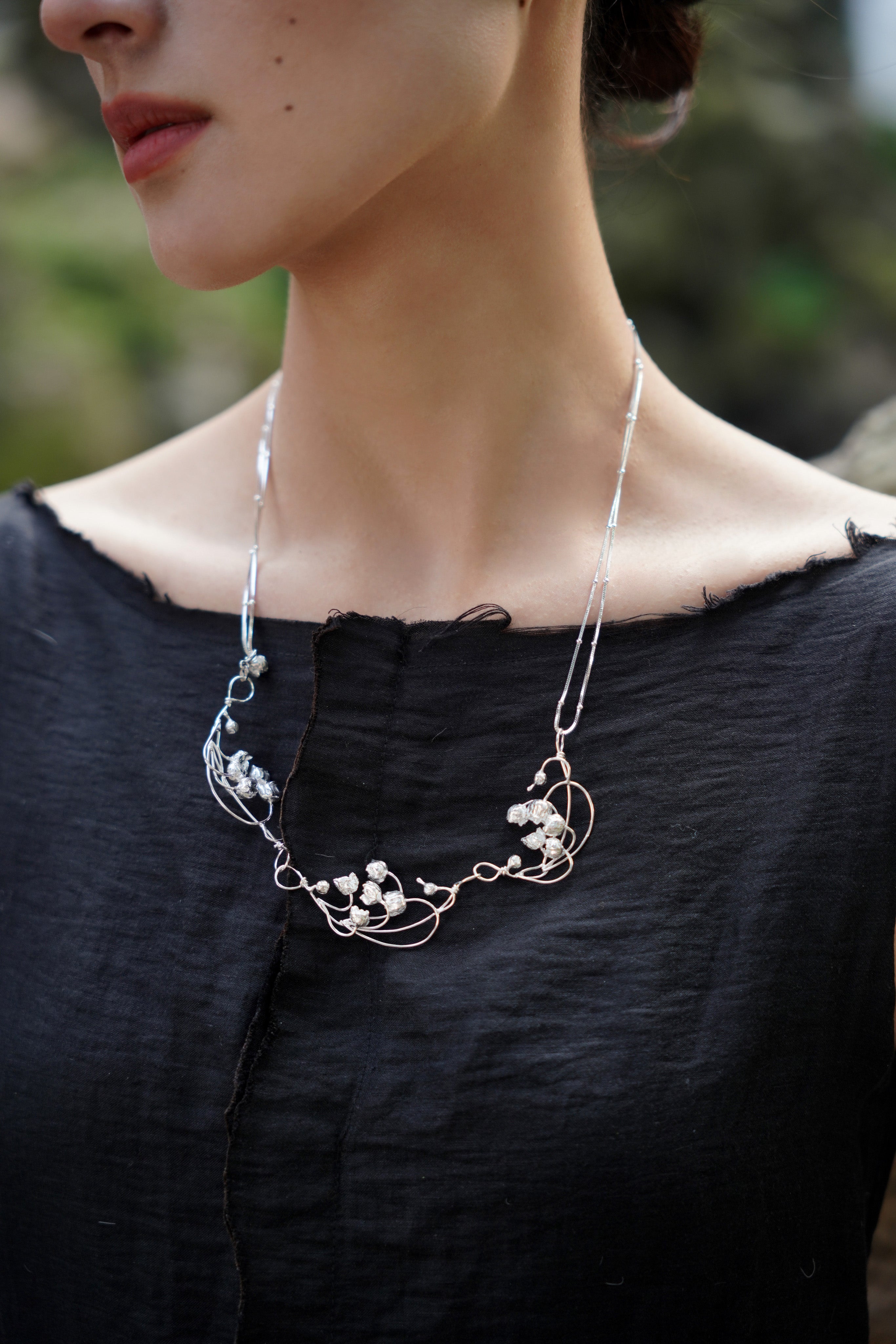 Serene Lilyveil Necklace (3 Clusters)