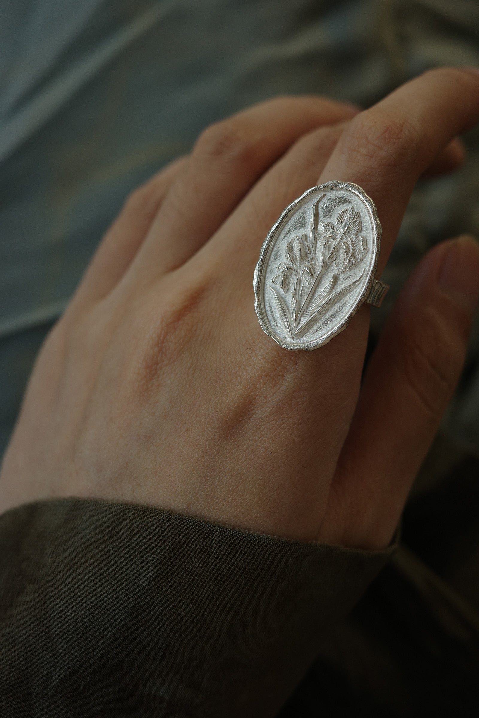 Iris Silver Coin Ring