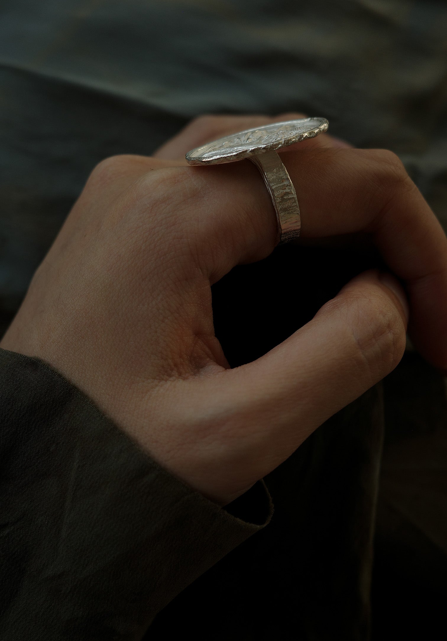 Iris Silver Coin Ring