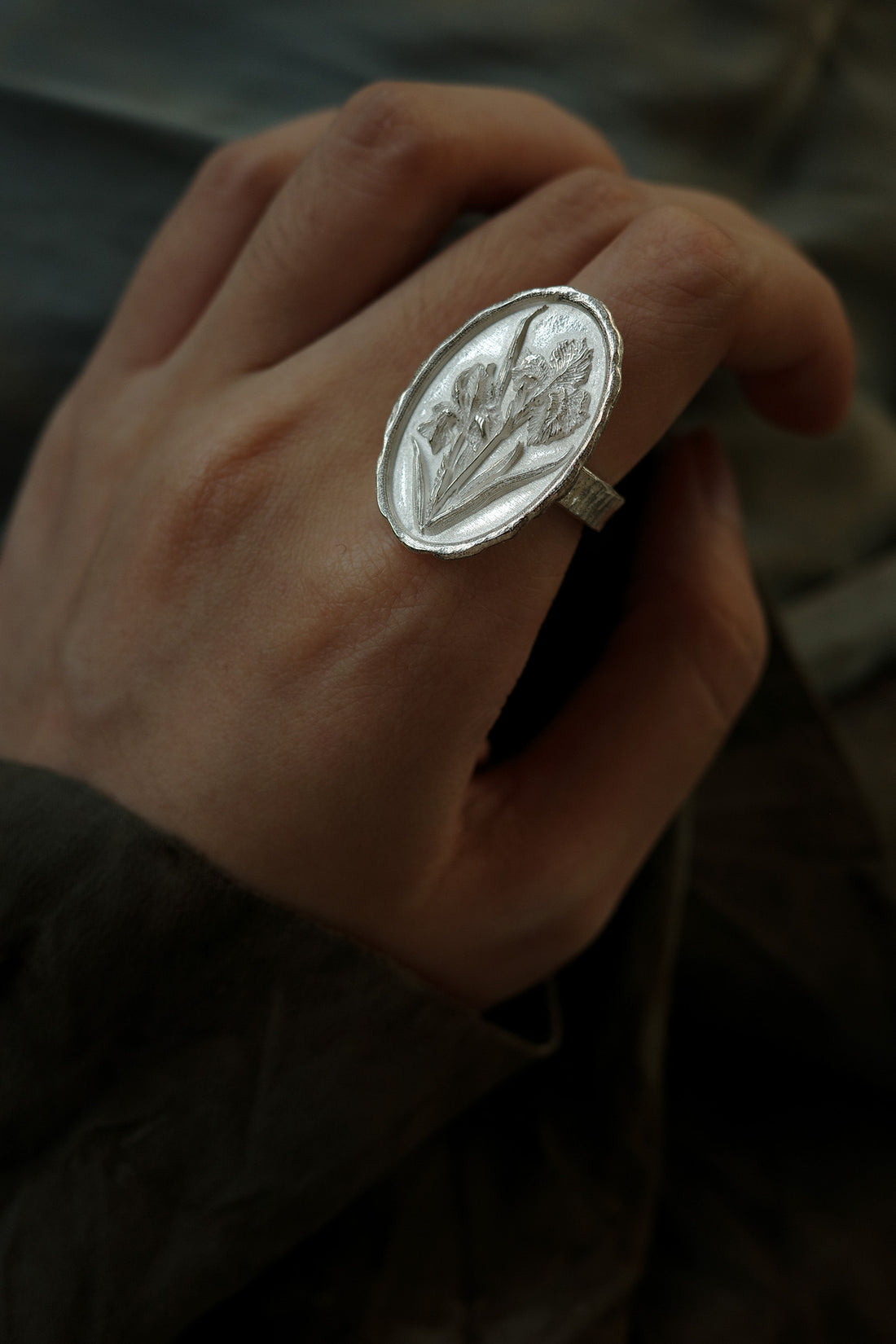 Iris Silver Coin Ring