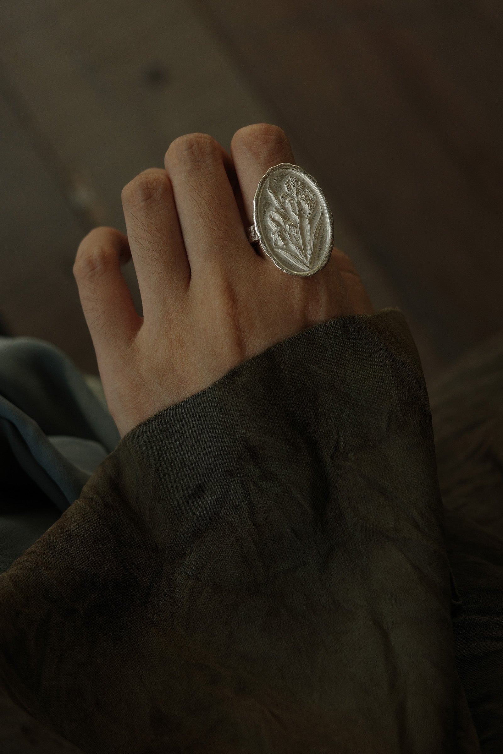 Iris Silver Coin Ring