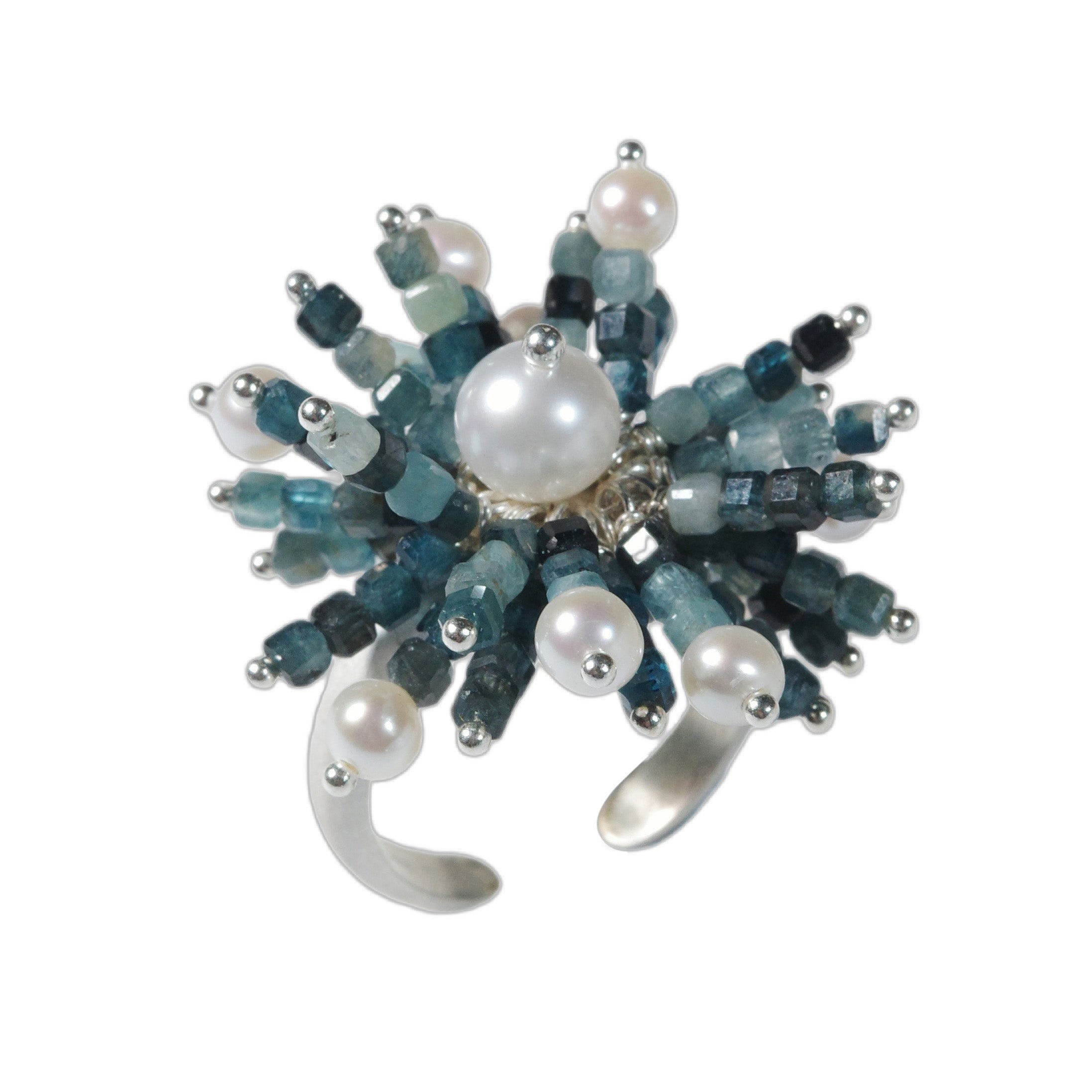 Wave Tassel Pearl Ring