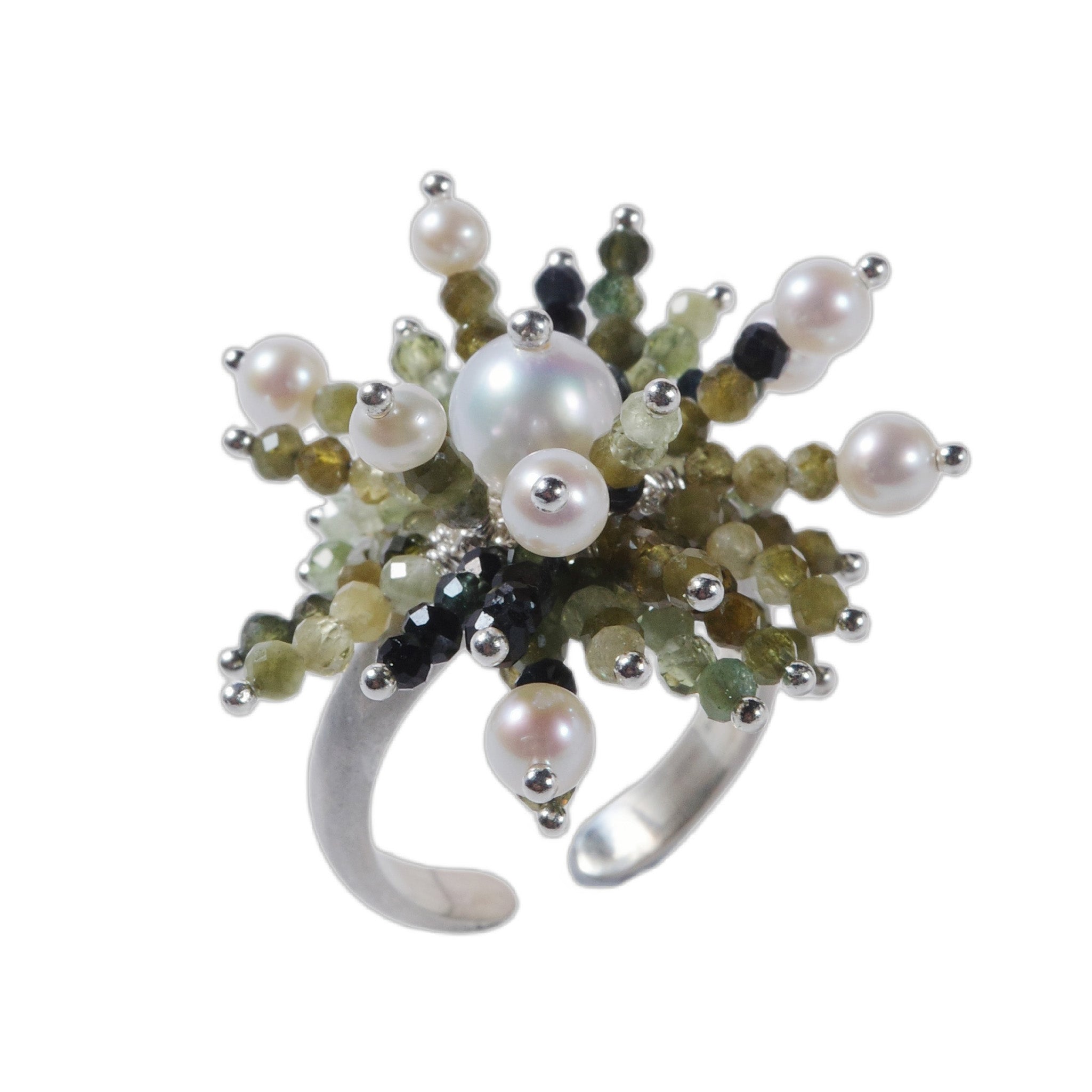 Wave Tassel Pearl Ring