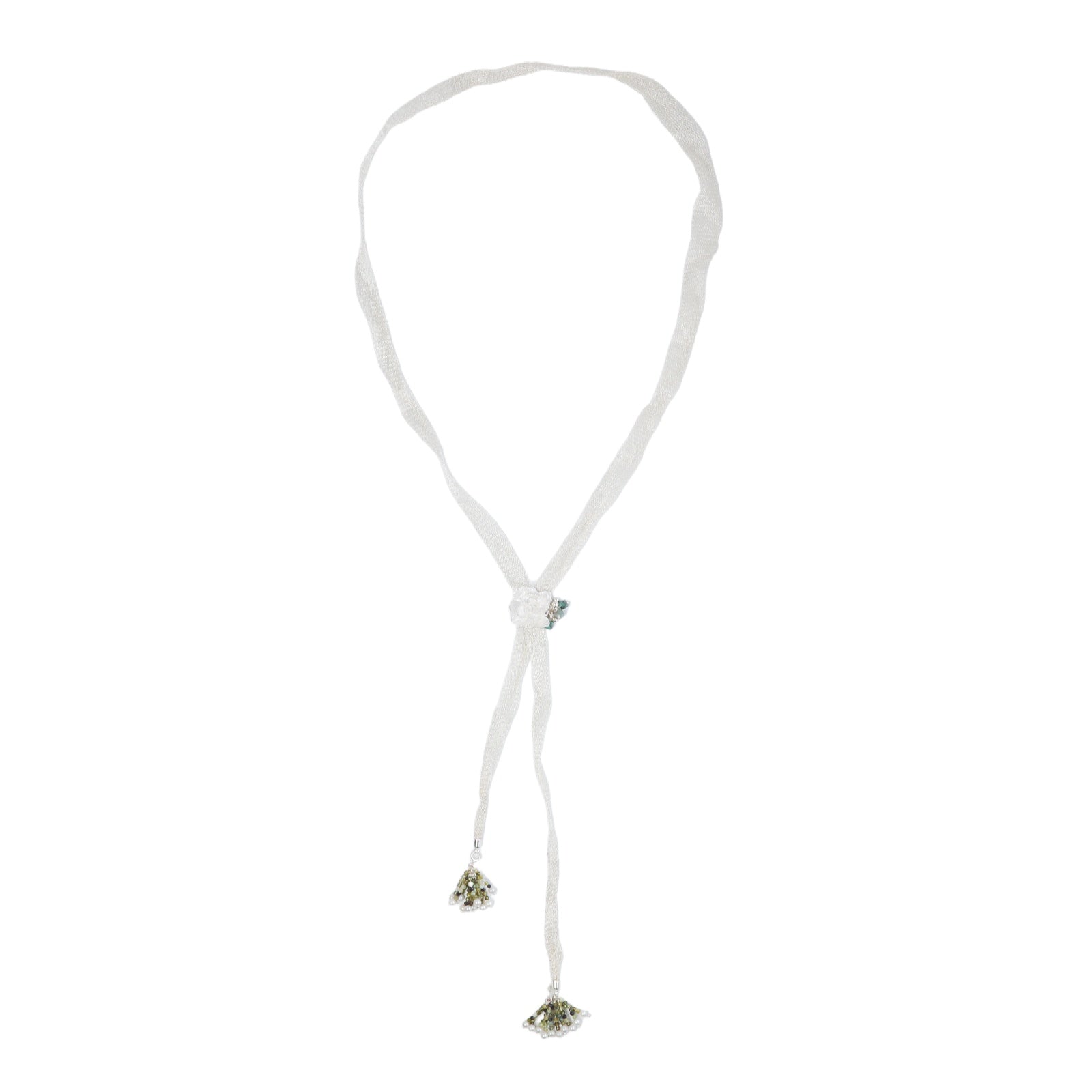 Hope Silver Ribbon Necklace